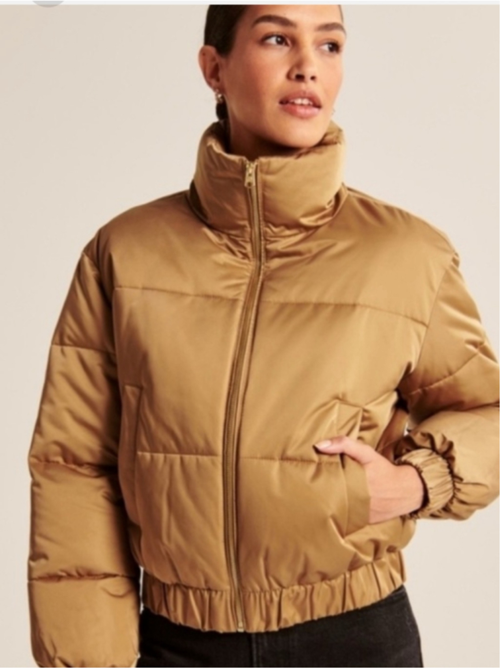 Abercrombie & Fitch Ultra Collection Mini Puffer Jacket Satin Brown Size XXL - Picture 2 of 15
